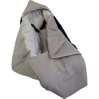 Einschlagdecke Waffelmuster grau/Musselin hellgrau