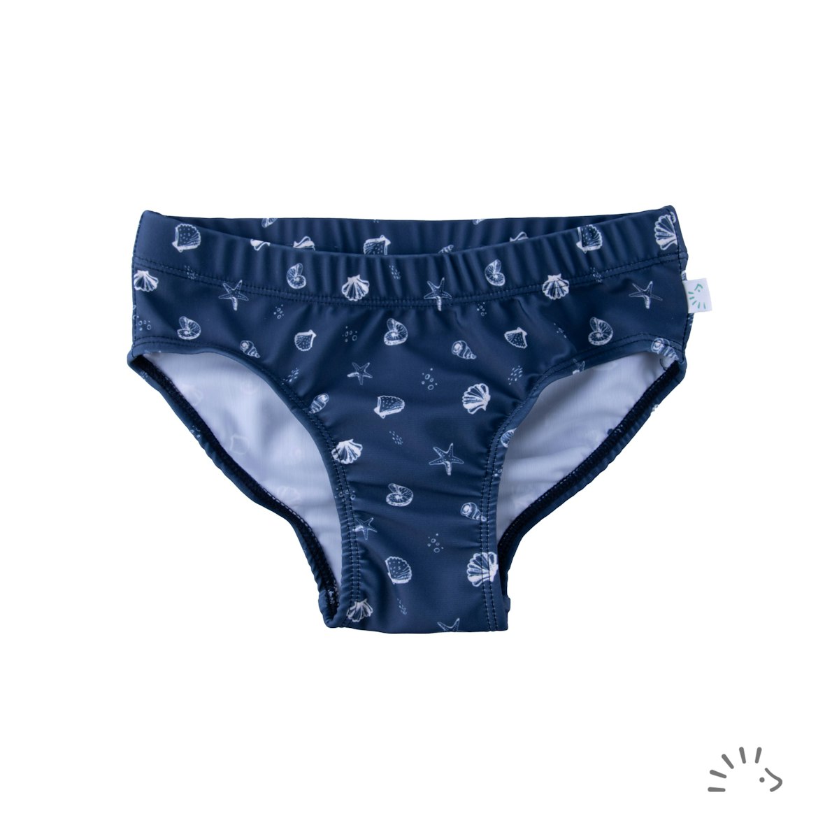 Elastischer Badeslip Muscheln navy 110/116