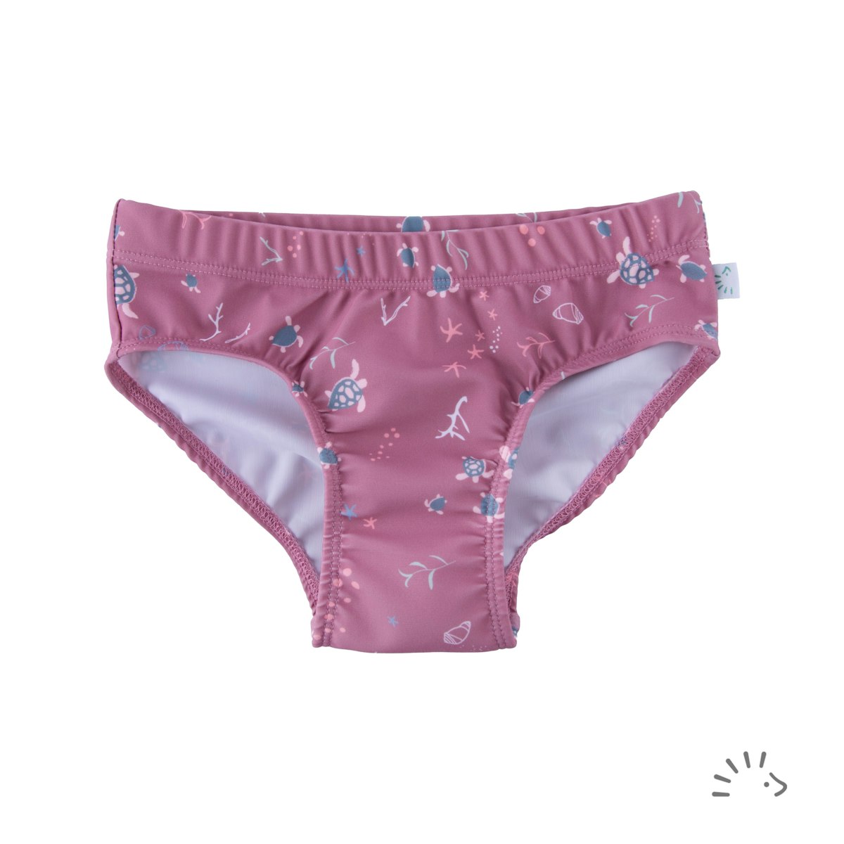 Elastischer Badeslip Schildkröten mauve 110/116
