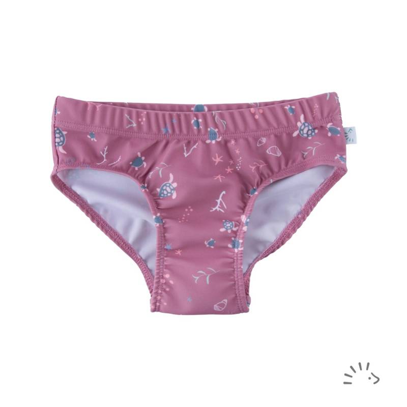 Elastischer Badeslip Schildkröten mauve 110/116