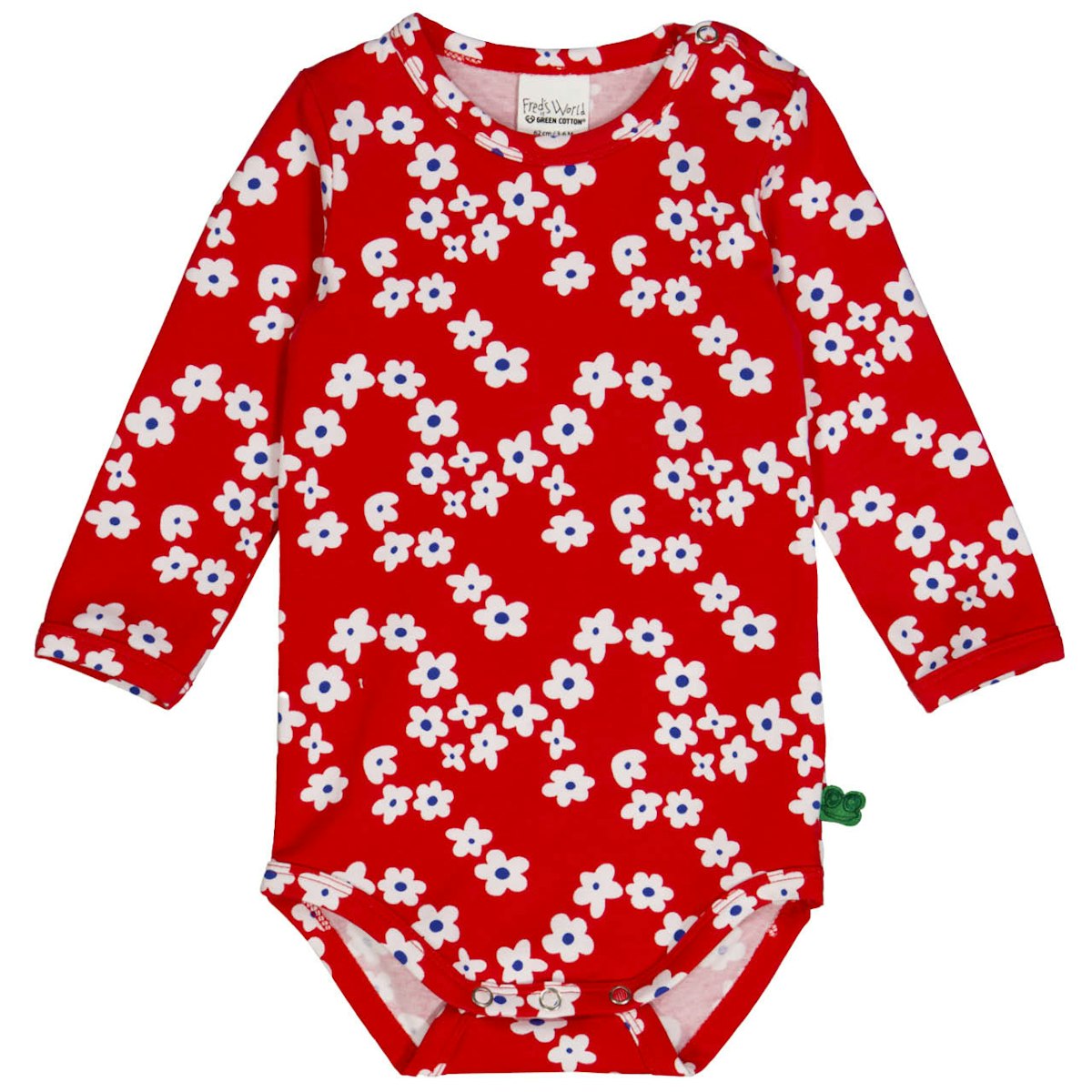 Elastischer Body langarm Blumen rot 68