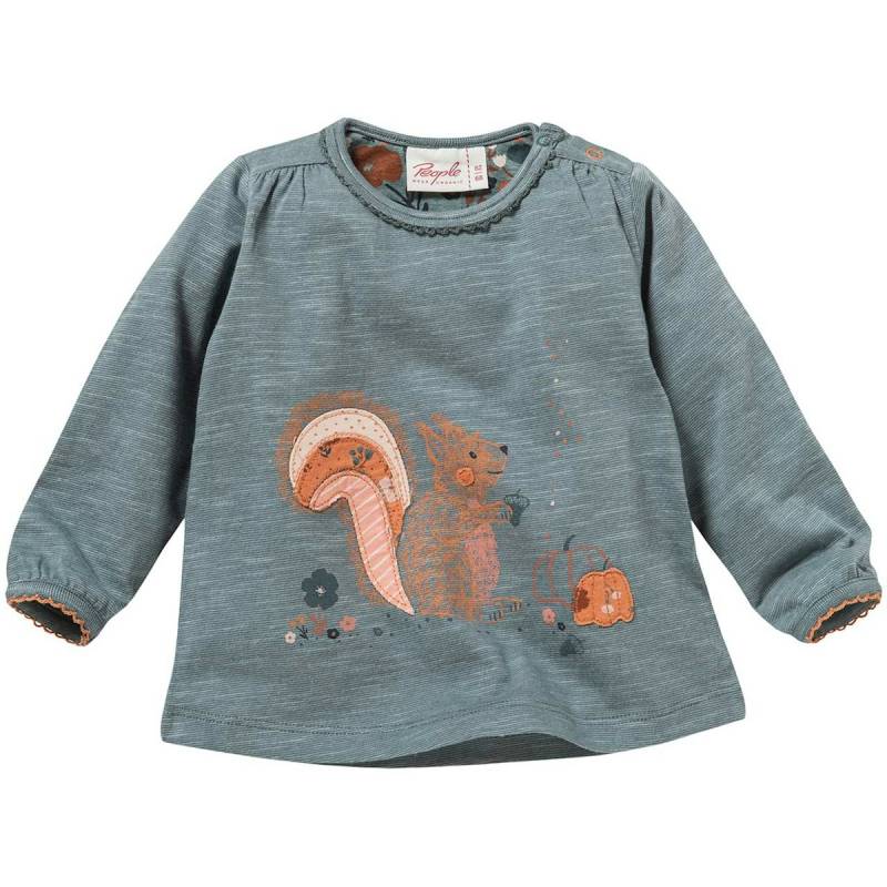 Elastisches Langarmshirt Eichhörnchen blaugrau 98/104
