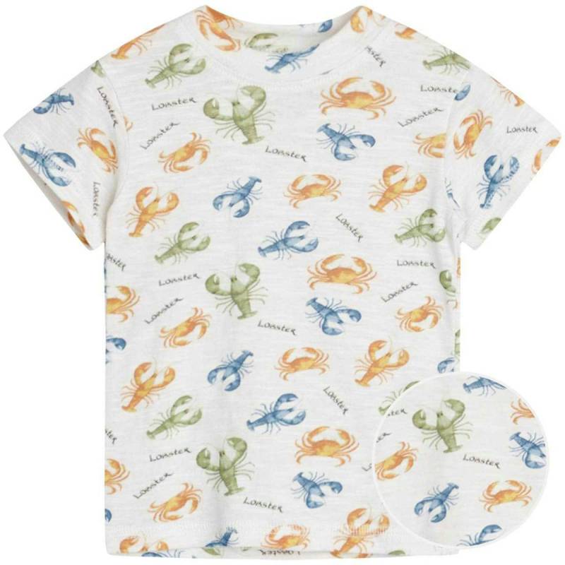 Elastisches Shirt kurzarm Hummer Krebs creme 128