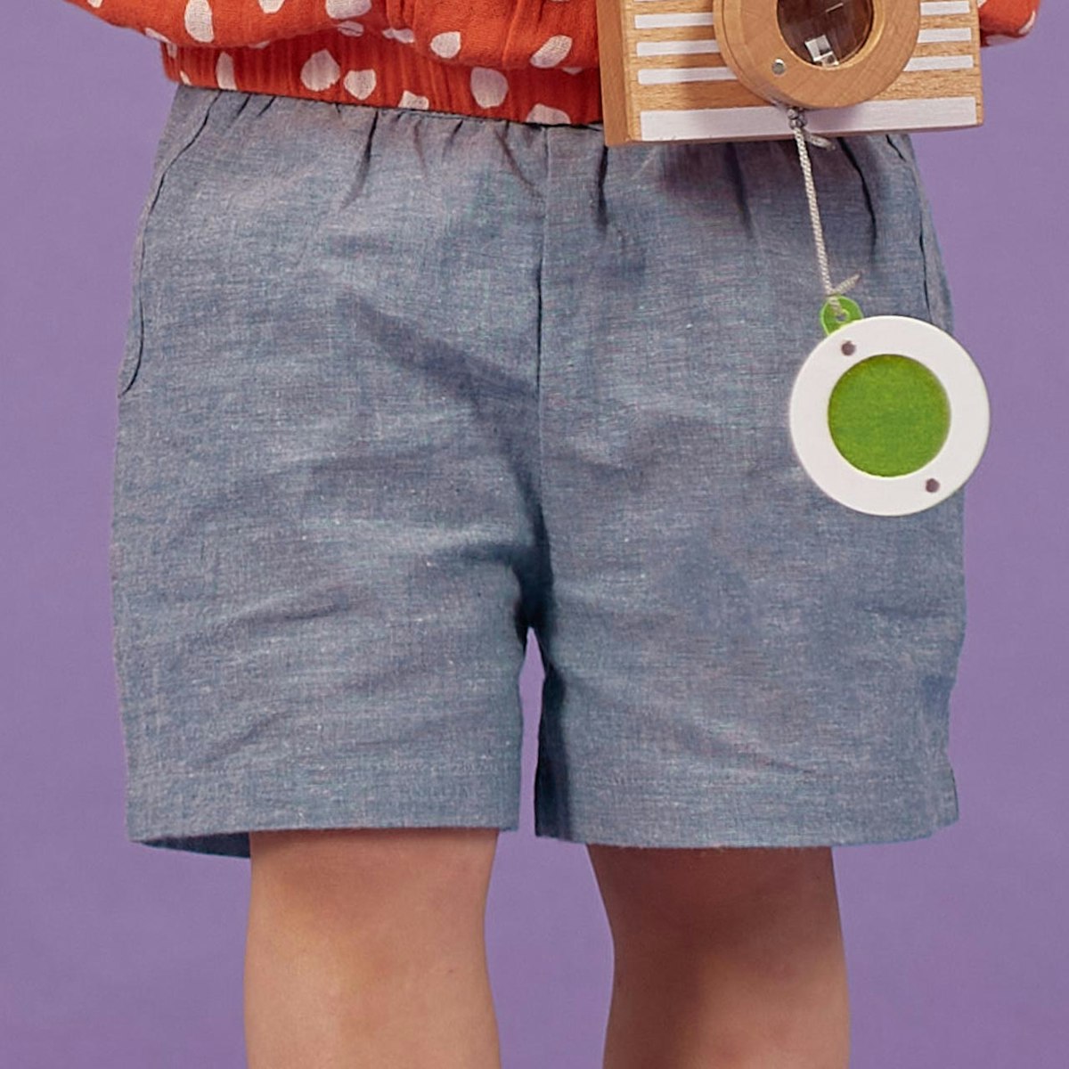 Elegante Mädchen Shorts in hellem jeansblau 86/92