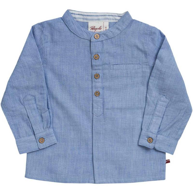 Elegantes Baby Hemd langarm blau 74/80