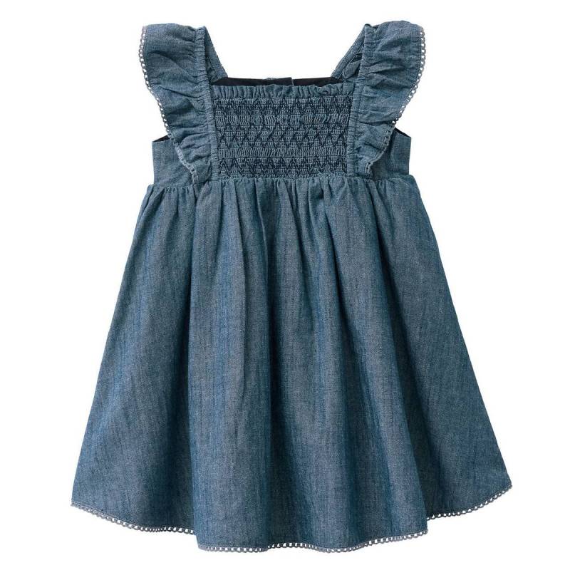 Elegantes Web-Kleid jeansblau melange 104 Elegantes Web-Kleid jeansblau melange 104