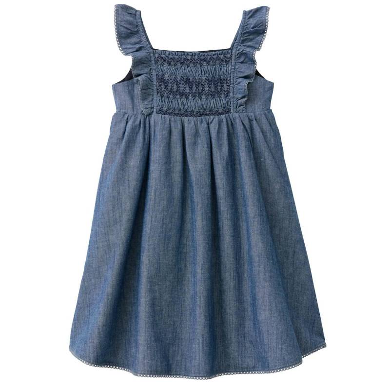 Elegantes Web-Kleid jeansblau melange 134 Elegantes Web-Kleid jeansblau melange 134