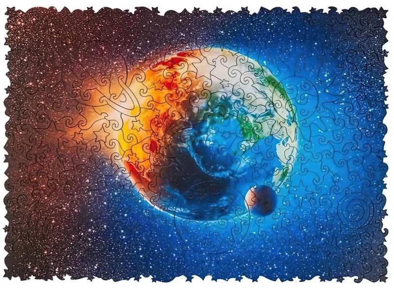 Elliot - Unidragon - Planet Earth L 43 x 30 cm, 500 Teile, Holz-Puzzle; Die Erde