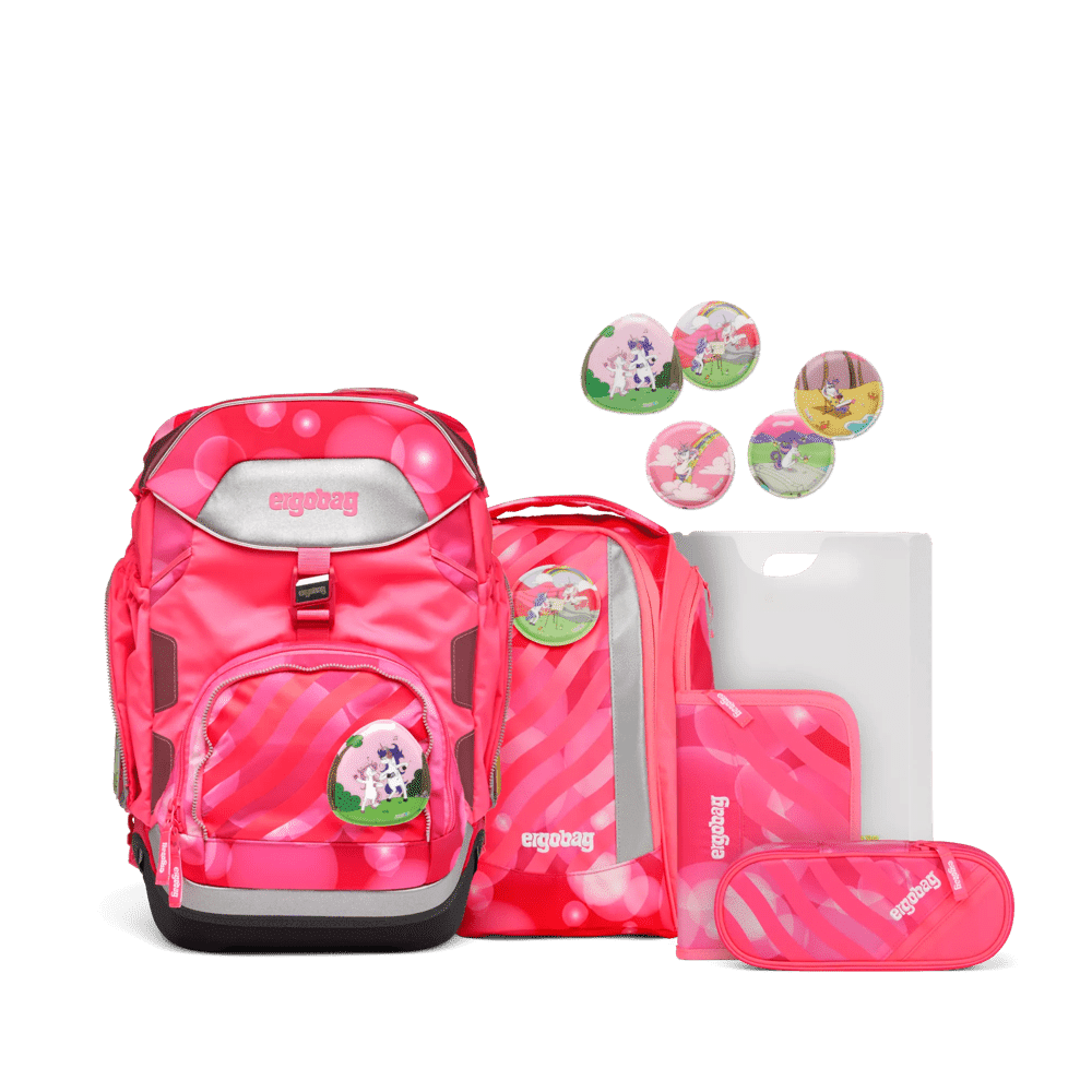 Ergobag - ergobag Schulrucksack-Set KuntBärbuntes Einhorn