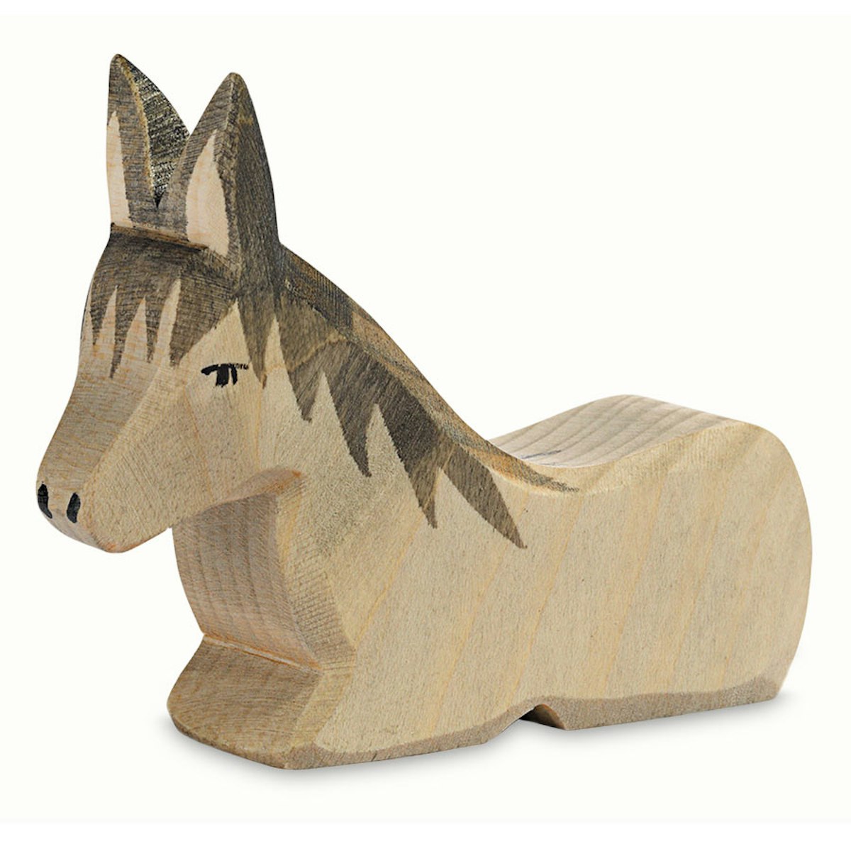 Esel liegend Krippenfigur Holzfigur 8 cm hoch