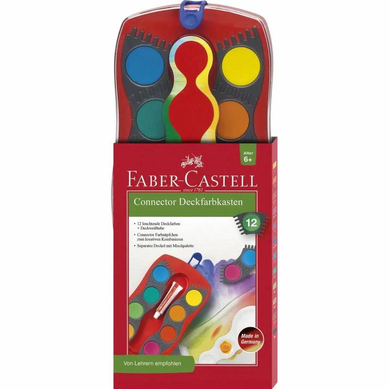 FABER-CASTELL Farbkasten Connector 12 Farben rot