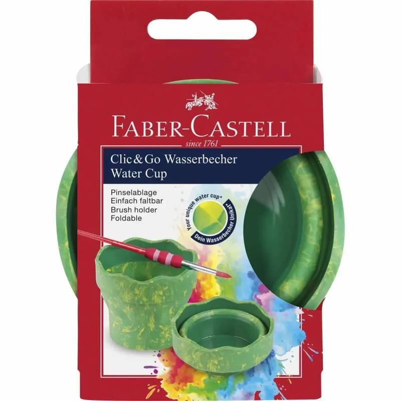 FABER-CASTELL Wasserbecher Clic&Go marble grün