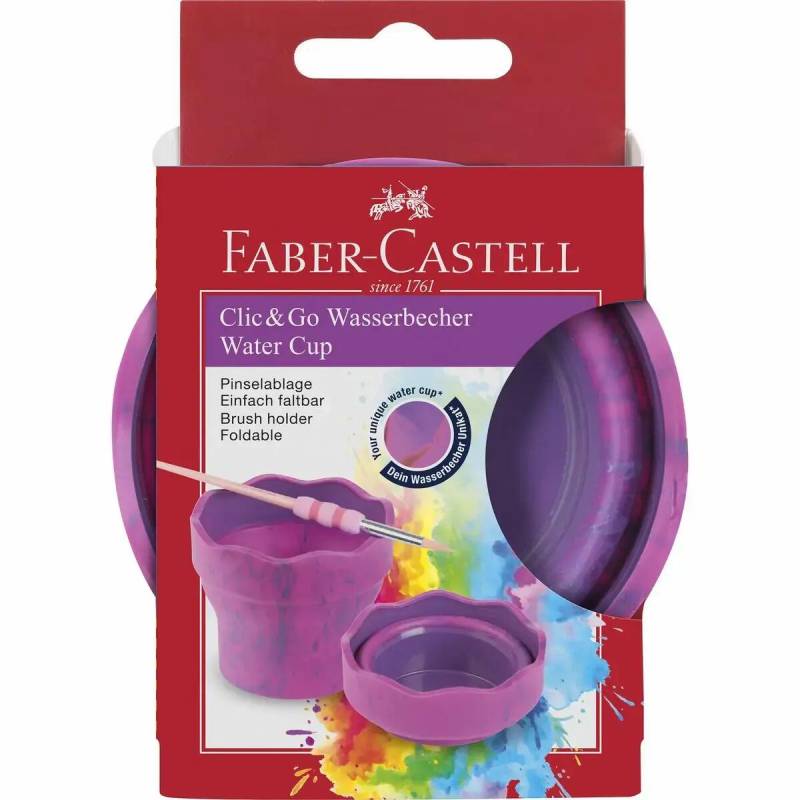 FABER-CASTELL Wasserbecher Clic&Go marble pink