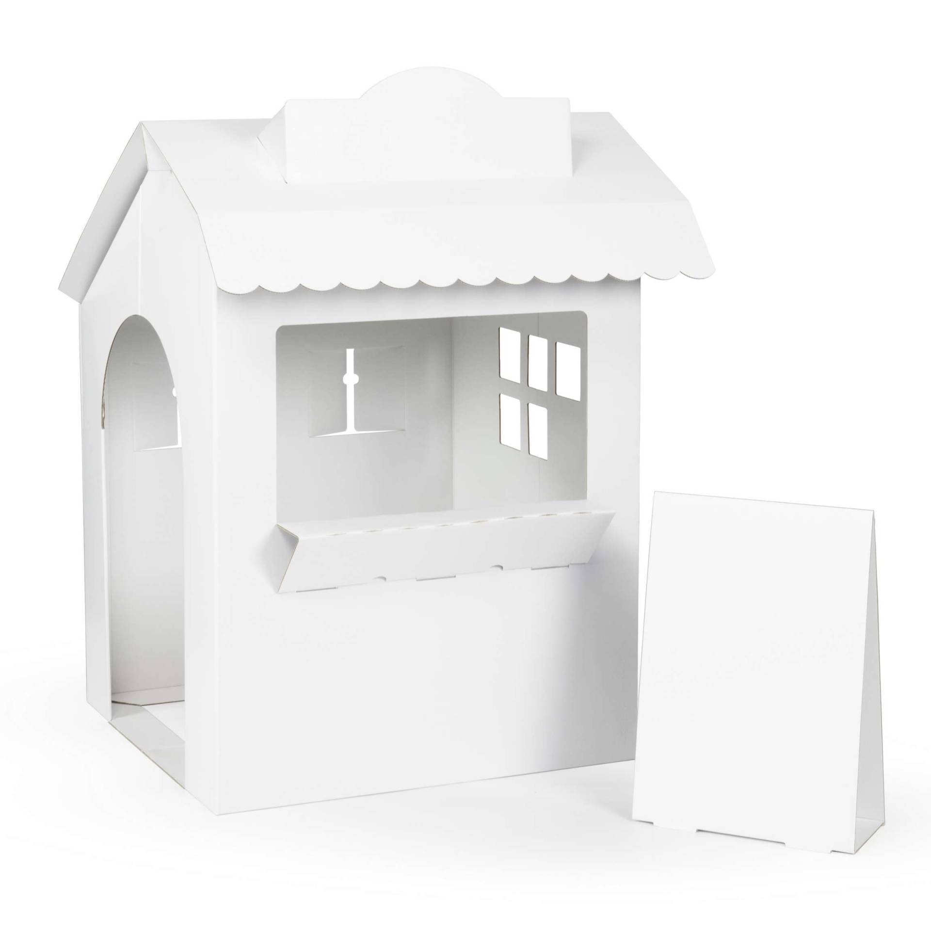 FOLDZILLA Kaufladen Faltbarer Kiosk weiß zum Bemalen und Bekleben FOLDZILLA Kaufladen Faltbarer Kiosk weiß zum Bemalen und Bekleben