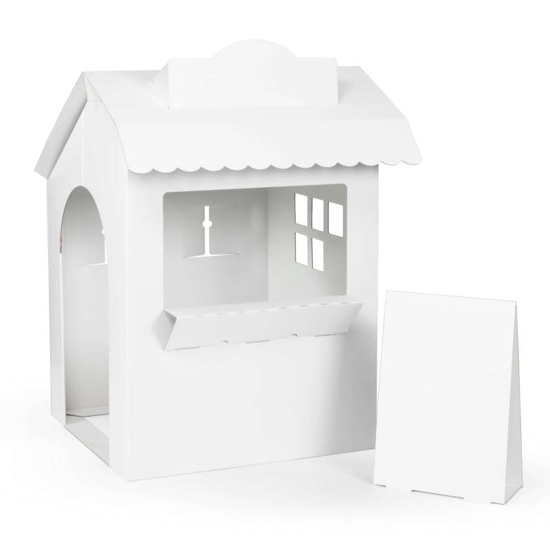 FOLDZILLA Kaufladen Faltbarer Kiosk weiß zum Bemalen und Bekleben