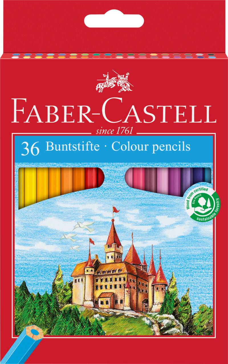 Faber-Castell - FABER-CASTELL Buntstift Castle 36er Karton mit Spitzer