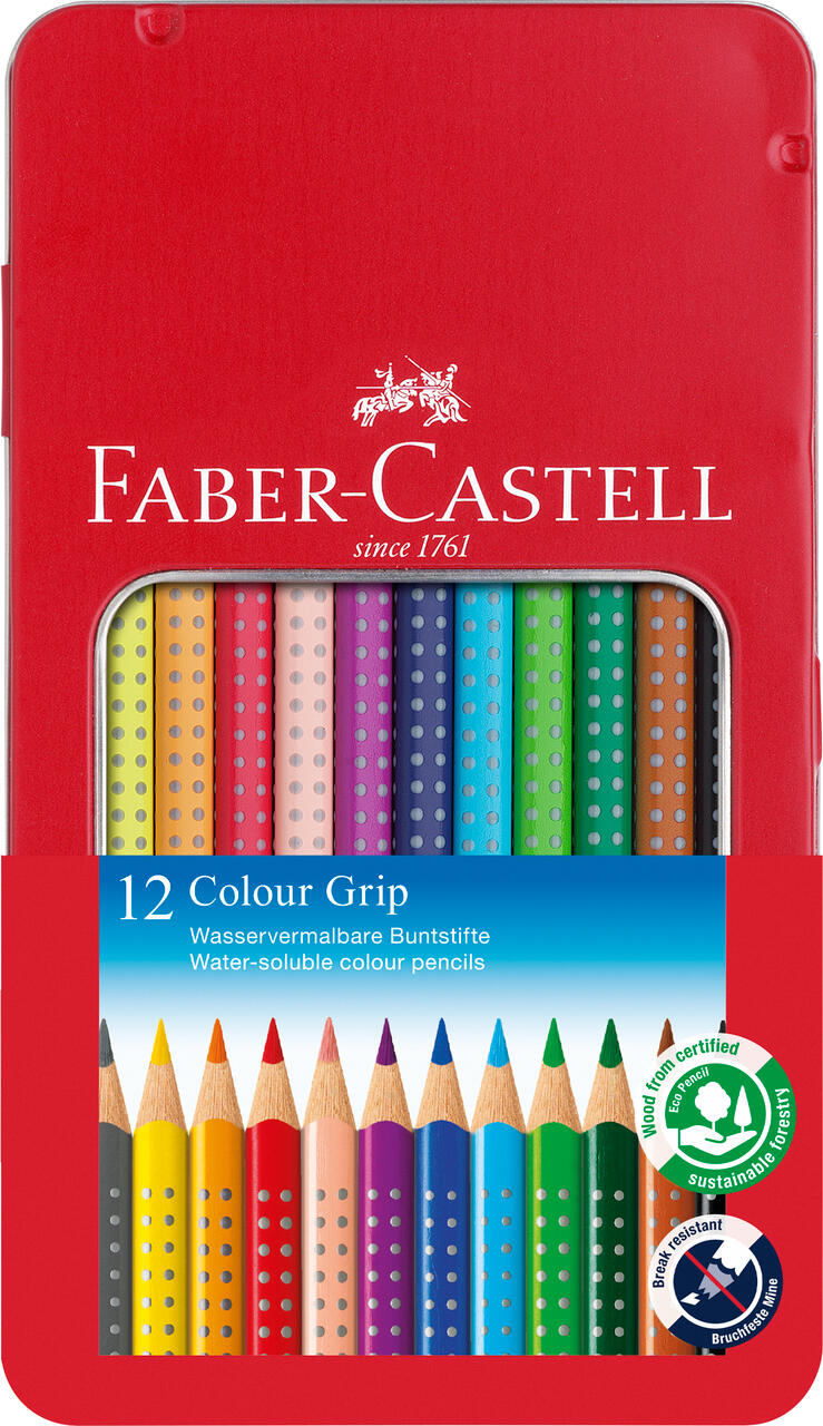 Faber-Castell - FABER-CASTELL Buntstift Colour GRIP 12er Metalletui