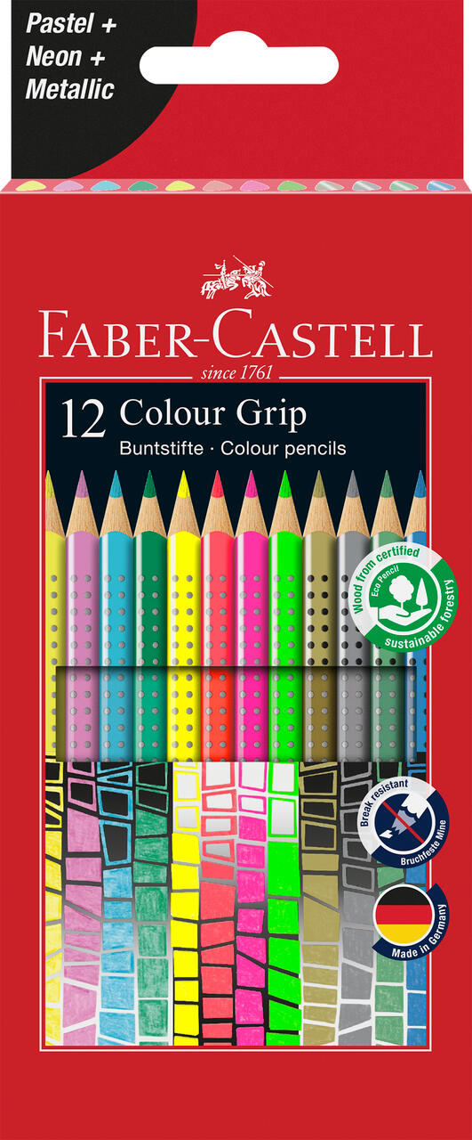 Faber-Castell - FABER-CASTELL Buntstift Colour GRIP Sonderfarbset 12er Etui