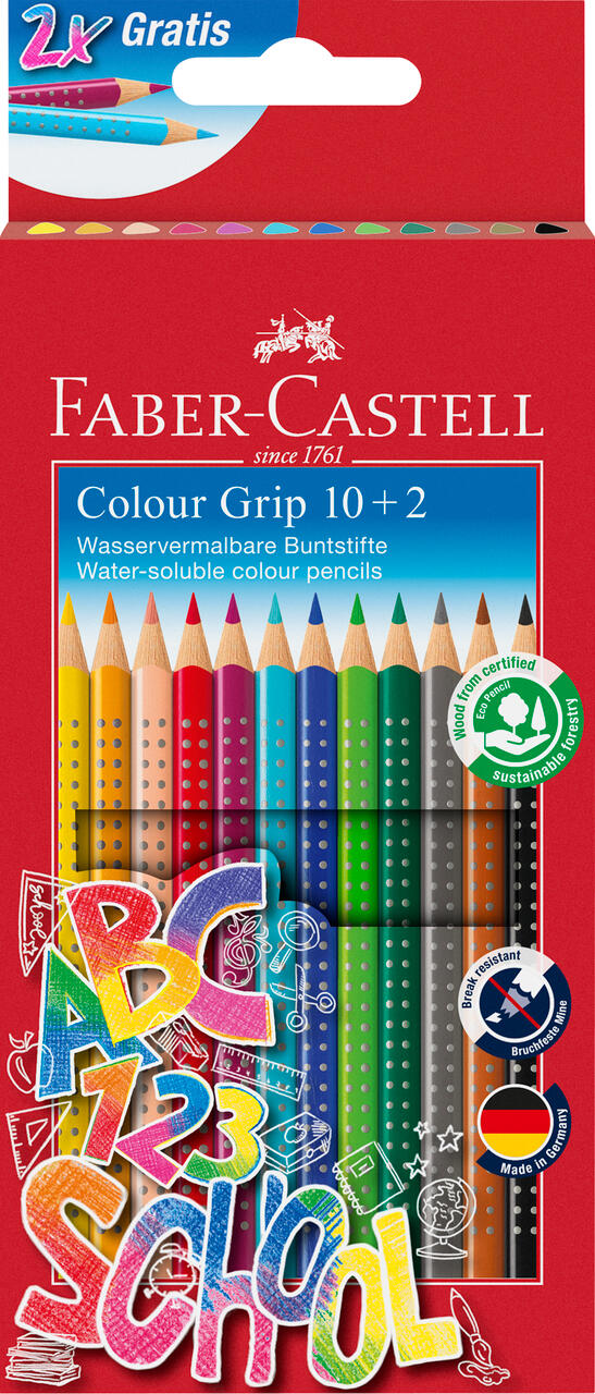 Faber-Castell - FABER-CASTELL Buntstift Colour Grip Promotionetui 10+2