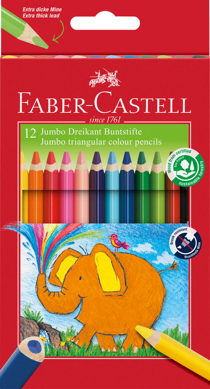 Faber-Castell - FABER-CASTELL Buntstift Dreikant Jumbo 5 4 mm 12er Karton
