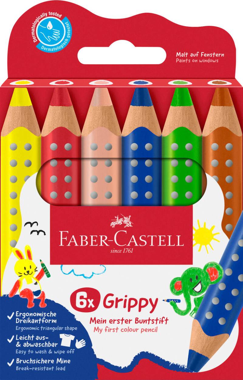 Faber-Castell - FABER-CASTELL Buntstift Grippy 6er Set Faber-Castell - FABER-CASTELL Buntstift Grippy 6er Set
