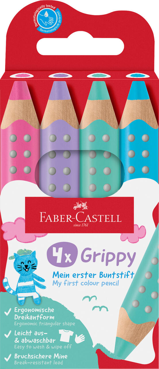 Faber-Castell - FABER-CASTELL Buntstift Grippy Pastell 4er Set Faber-Castell - FABER-CASTELL Buntstift Grippy Pastell 4er Set