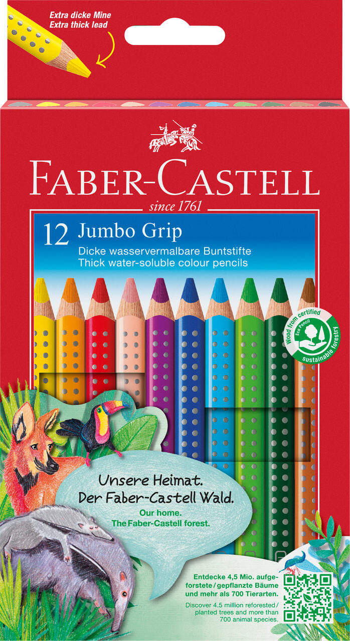 Faber-Castell - FABER-CASTELL Buntstift Jumbo GRIP 12er Kartonetui