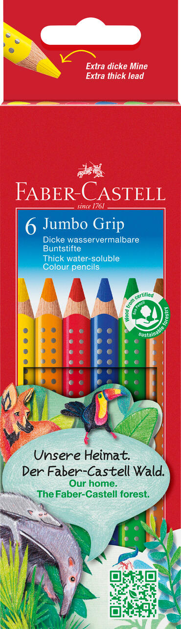 Faber-Castell - FABER-CASTELL Buntstift Jumbo GRIP 6er Kartounetui
