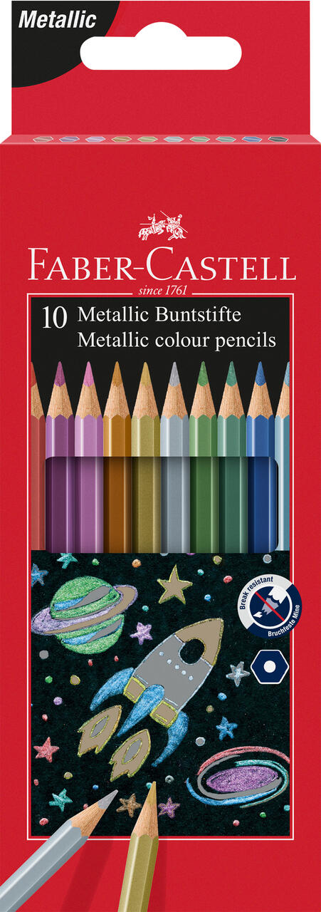 Faber-Castell - FABER-CASTELL Buntstift metallic 10er Kartonetui Faber-Castell - FABER-CASTELL Buntstift metallic 10er Kartonetui