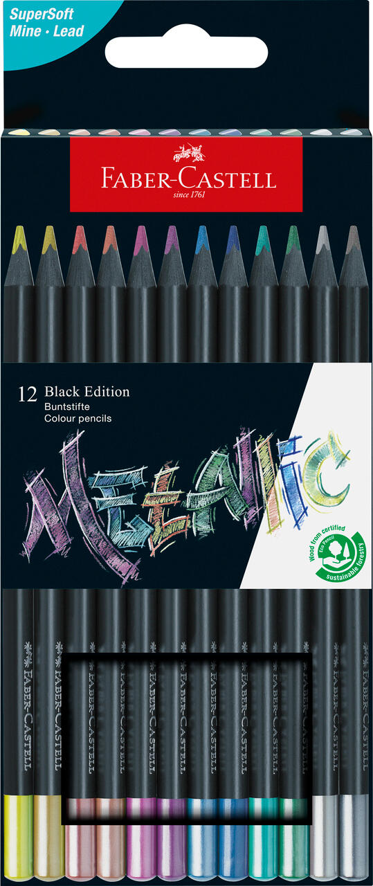 Faber-Castell - FABER-CASTELL Buntstifte Black Edition Metallic