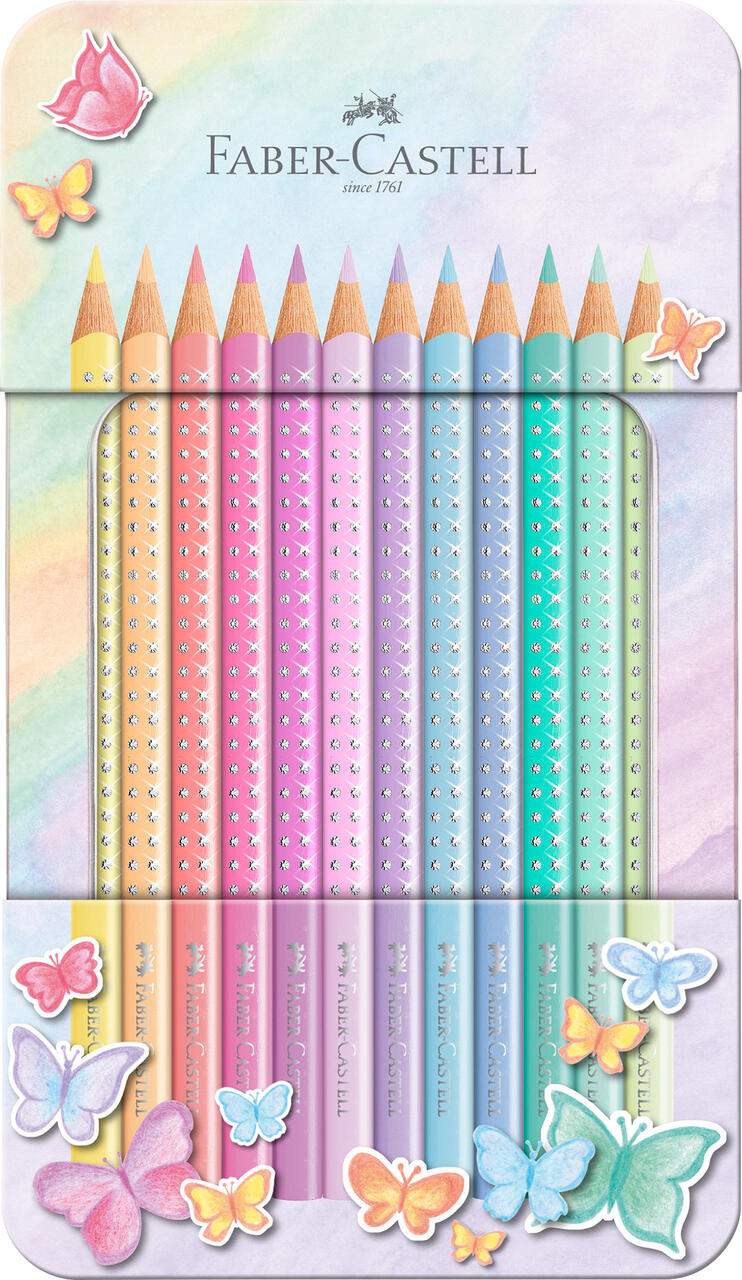 Faber-Castell - FABER-CASTELL Buntstifte Sparkle Pastell 12er Metalletui
