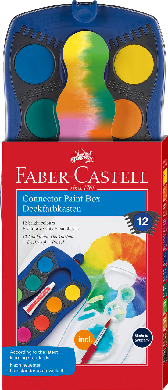 Faber-Castell - FABER-CASTELL Connector Farbkasten 12 Farben blau