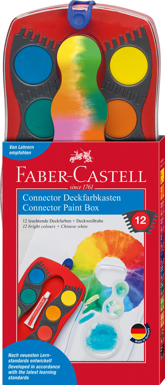 Faber-Castell - FABER-CASTELL Connector Farbkasten 12 Farben rot