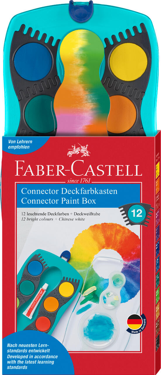 Faber-Castell - FABER-CASTELL Connector Farbkasten 12 Farben türkis Faber-Castell - FABER-CASTELL Connector Farbkasten 12 Farben türkis