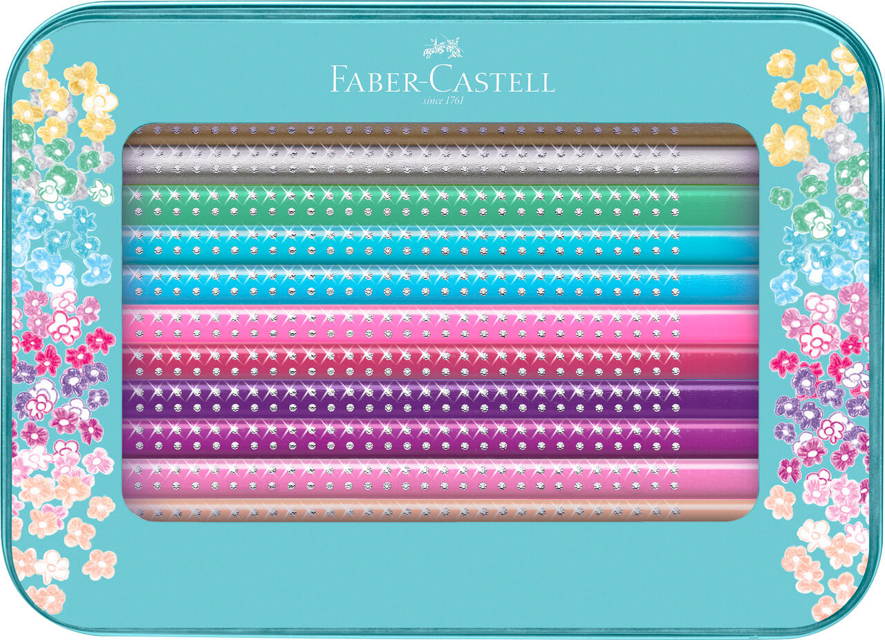 Faber-Castell - FABER-CASTELL Geschenkset sparkle Buntstifte Metalletui türkis 21-tlg. Faber-Castell - FABER-CASTELL Geschenkset sparkle Buntstifte Metalletui türkis 21-tlg.