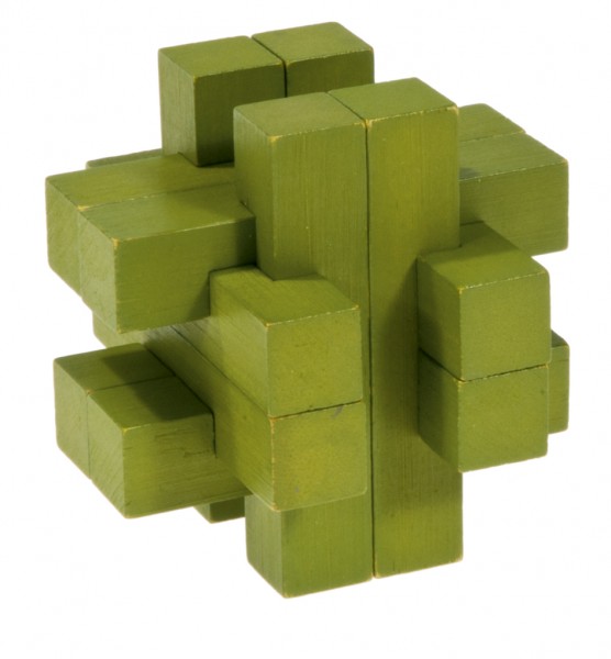 Farbiges Bambuspuzzle "Balken Konstrukt" grün