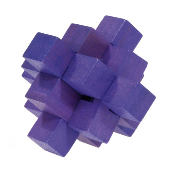 Farbiges Bambuspuzzle "Blockpuzzle" violett