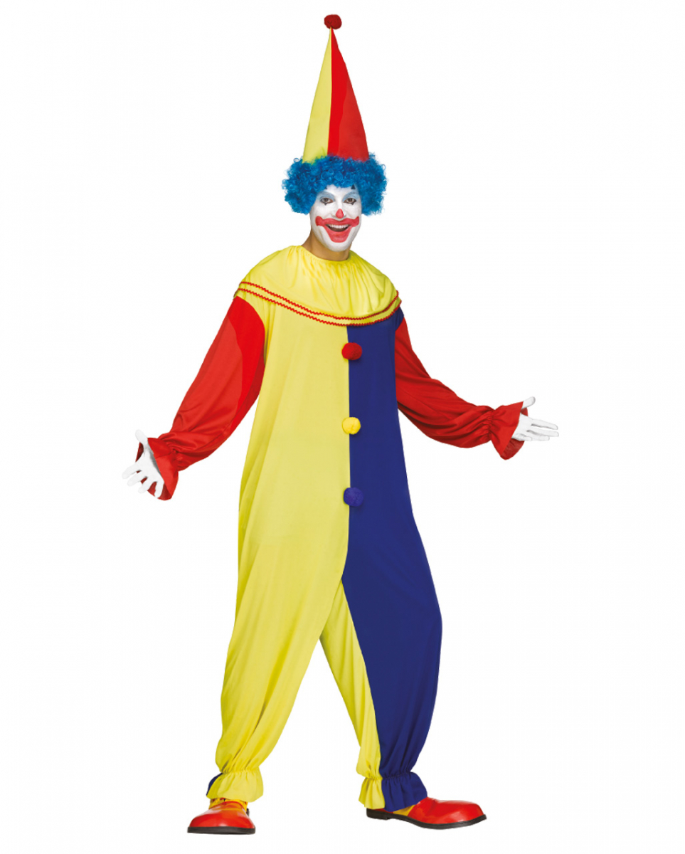 Fasching Clown Kostüm mit Hut One Size