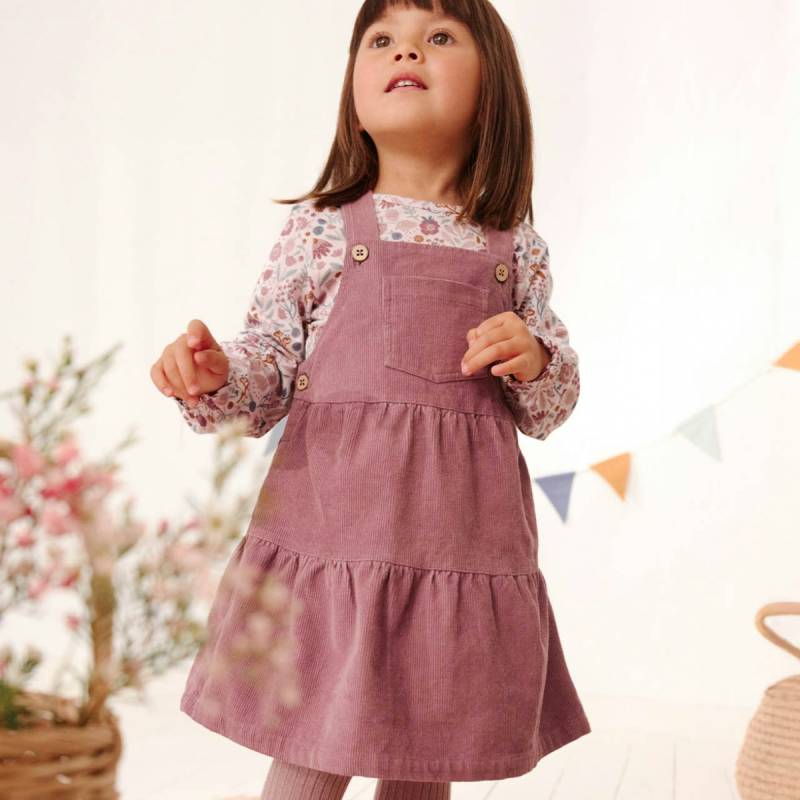 Festes Feincord Latzkleid rosa 104