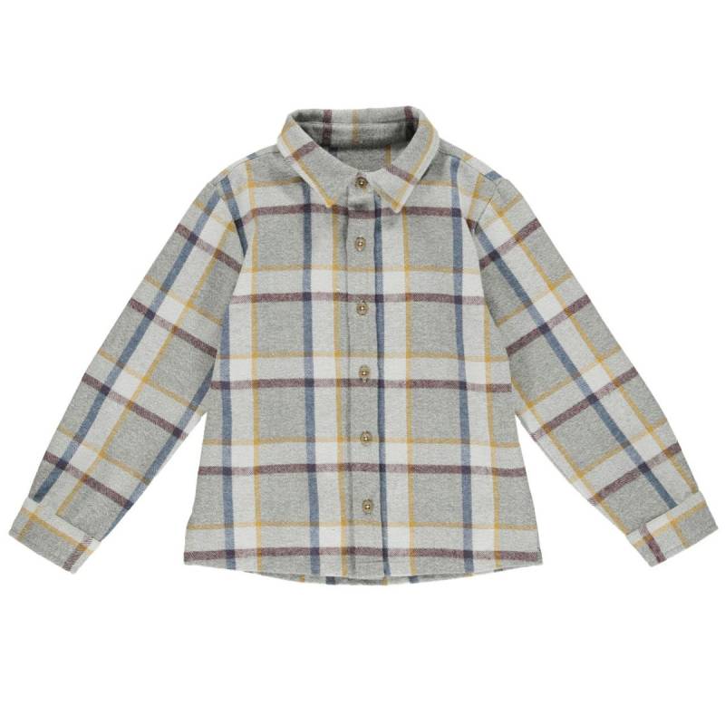 Festes kariertes Twill Hemd langarm 110