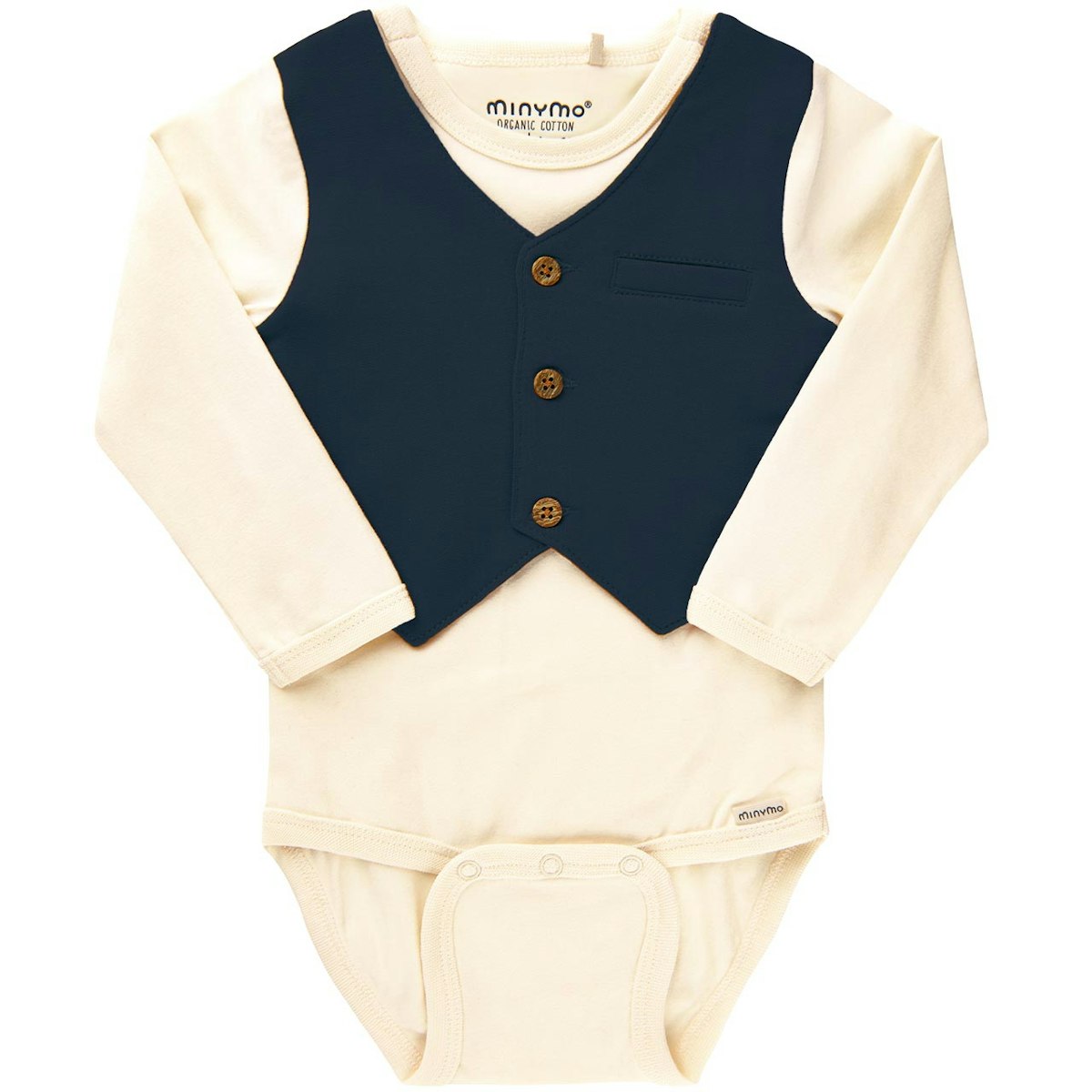 Festlicher Langarmbody Weste navy 56