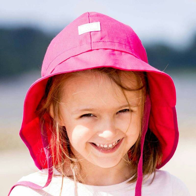 Feuerwehr Sonnenhut verstellbar mit Band UV-80 pink 48