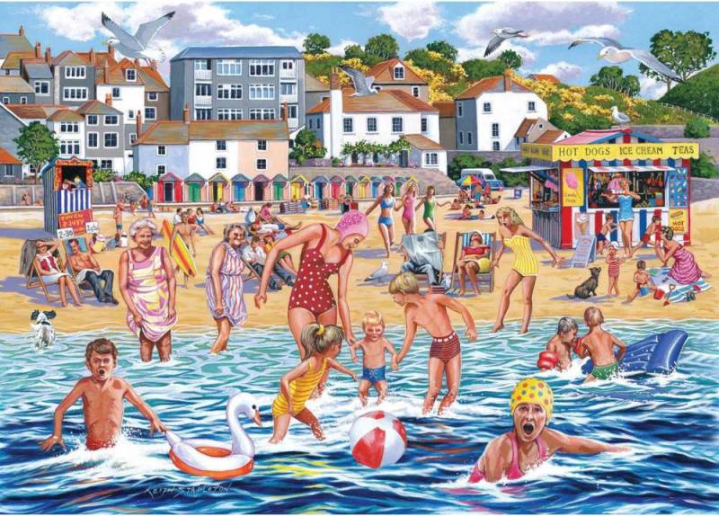 Finde die Unterschiede: Badespa� im Meer