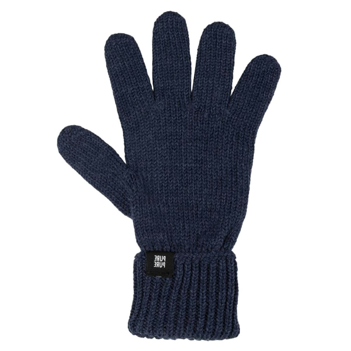 Fingerhandschuhe Umschlagbund Wolle Seide jeans-blau 116