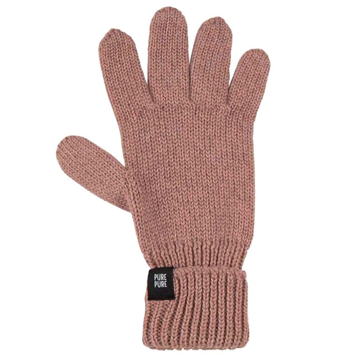 Fingerhandschuhe Umschlagbund Wolle Seide rauchrosa 98