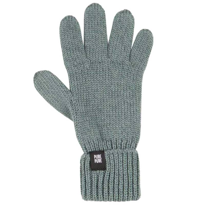 Fingerhandschuhe Umschlagbund Wolle Seide salbeigrün 116