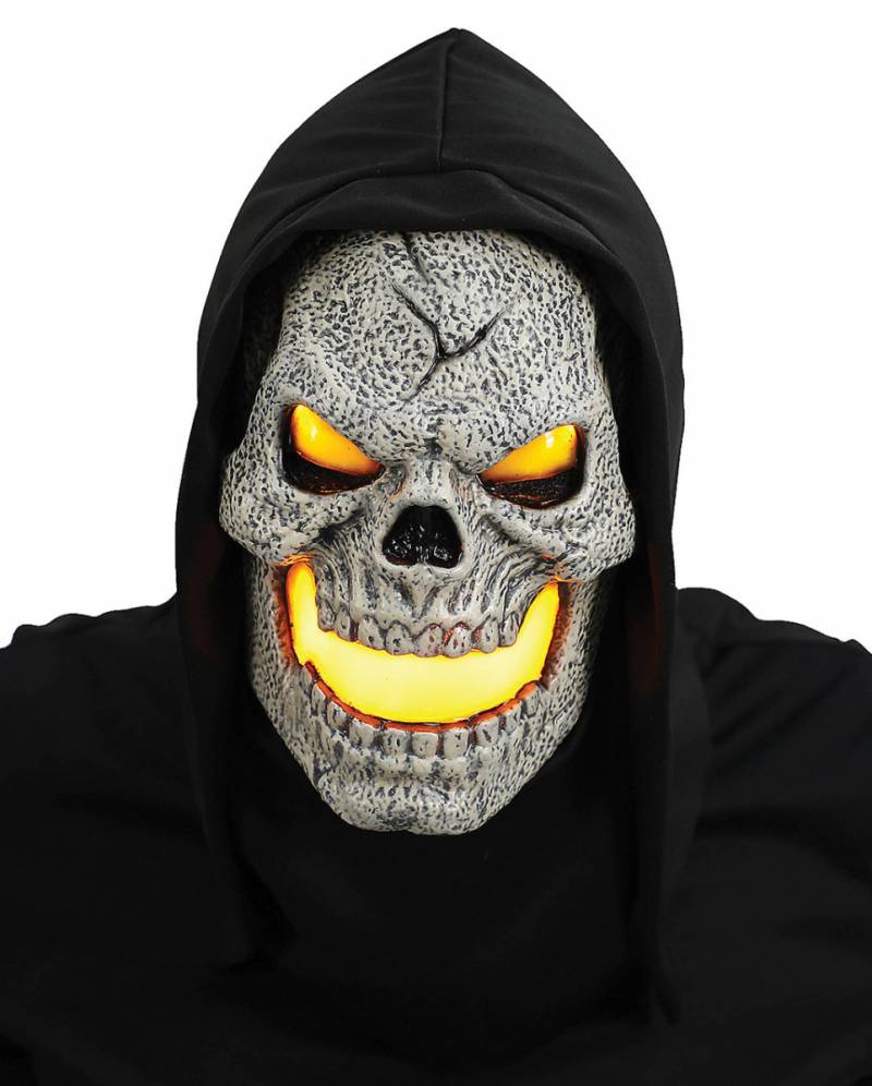 Flammen Skull LED Maske gelb Flammen Skull LED Maske gelb