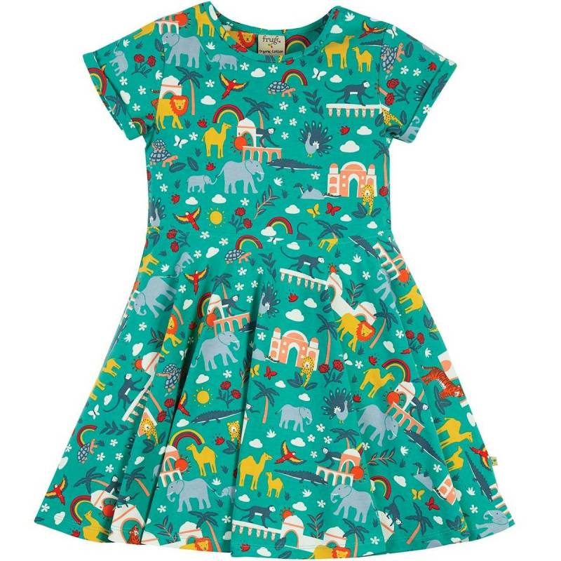 Flatter Sommerkleid grün mit Tieren 74/80 Flatter Sommerkleid grün mit Tieren 74/80
