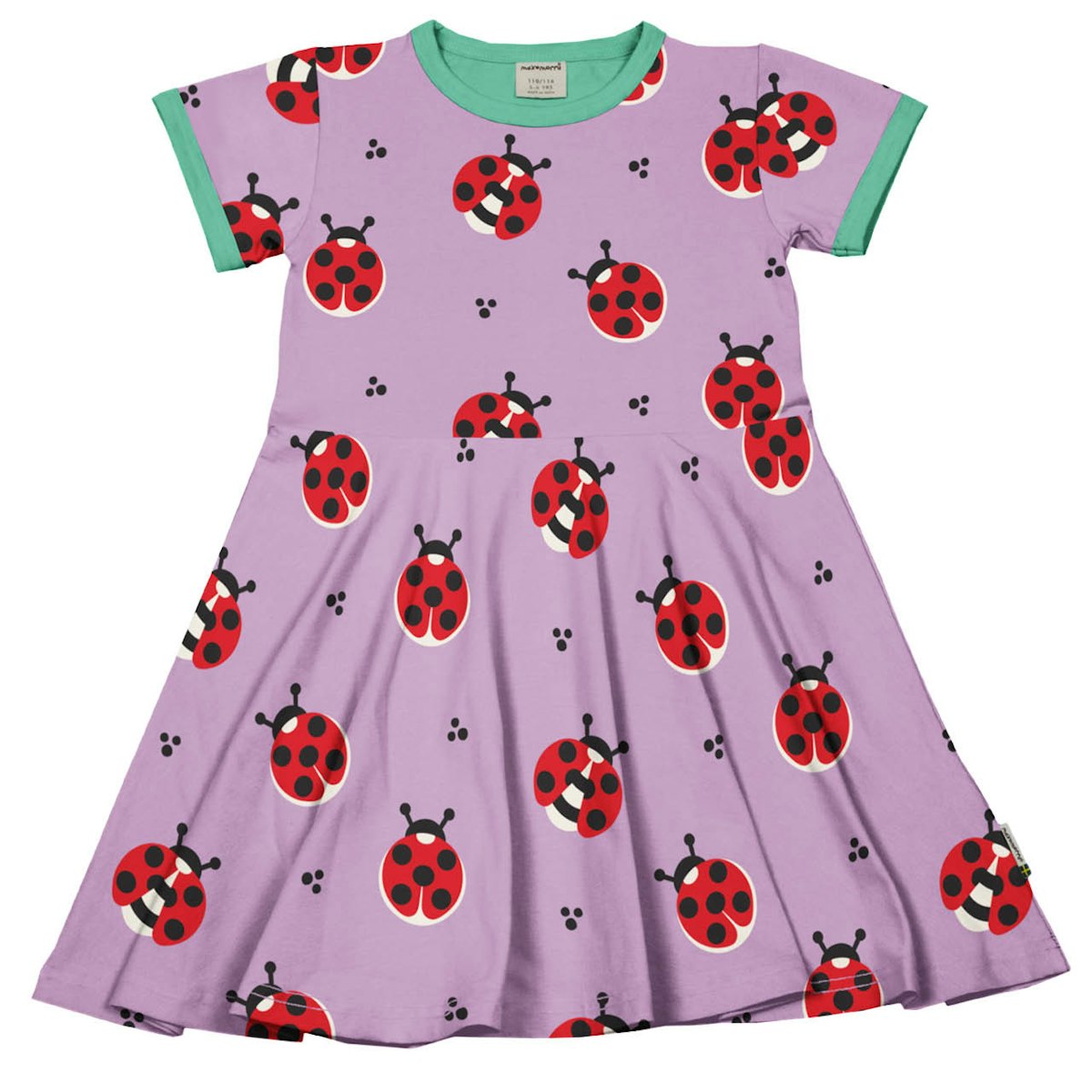 Flatterkleid kurzarm Marienkäfer flieder 122/128