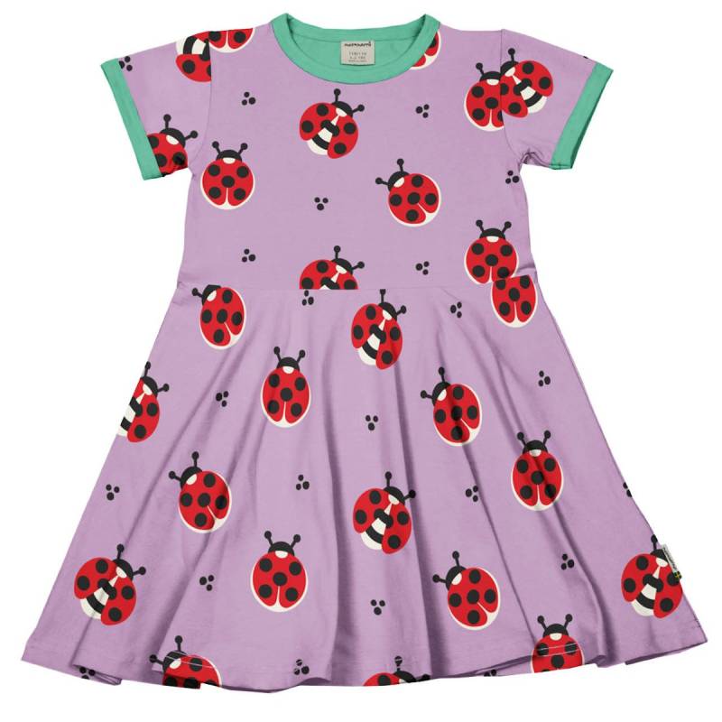 Flatterkleid kurzarm Marienkäfer flieder 122/128